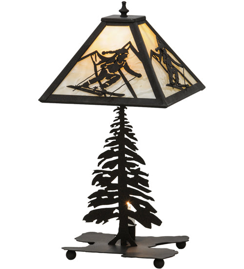 Meyda Tiffany Lighting 150136 Alpine Two Light Table Lamp Lamp Bronze / Dark