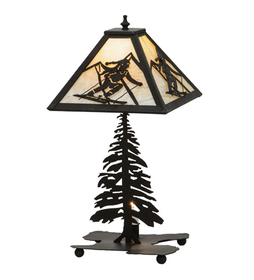 Meyda Tiffany Lighting 150136 Alpine Two Light Table Lamp Lamp Bronze / Dark