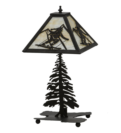 Meyda Tiffany Lighting 150136 Alpine Two Light Table Lamp Lamp Bronze / Dark