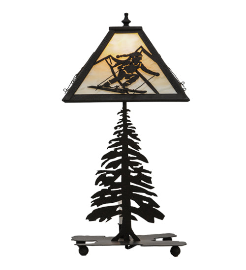 Meyda Tiffany Lighting 150136 Alpine Two Light Table Lamp Lamp Bronze / Dark