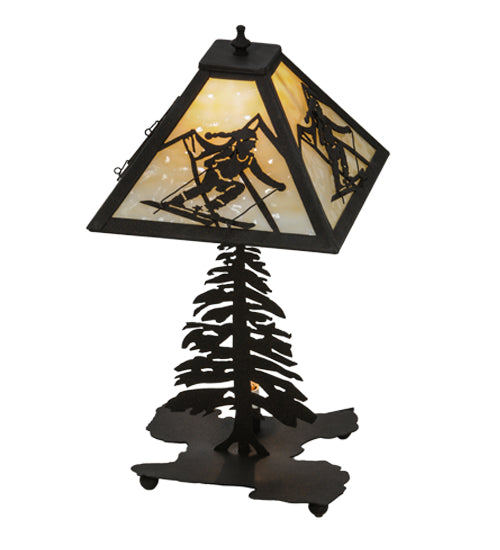 Meyda Tiffany Lighting 150136 Alpine Two Light Table Lamp Lamp Bronze / Dark