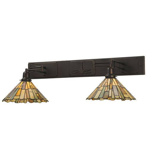 Meyda Tiffany Lighting 150279 Delta Two Light Wall Sconce Lamp Bronze / Dark
