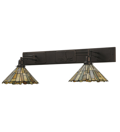 Meyda Tiffany Lighting 150279 Delta Two Light Wall Sconce Lamp Bronze / Dark