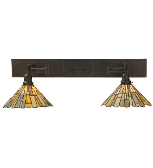 Meyda Tiffany Lighting 150279 Delta Two Light Wall Sconce Lamp Bronze / Dark