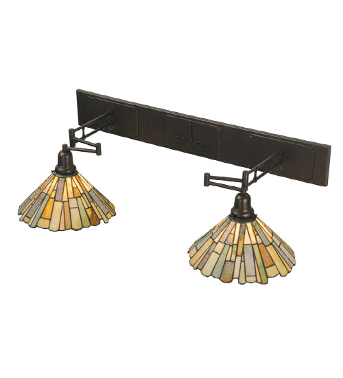 Meyda Tiffany Lighting 150279 Delta Two Light Wall Sconce Lamp Bronze / Dark