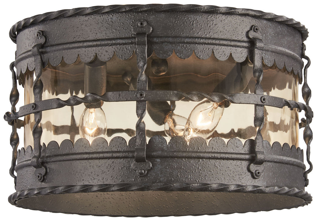 Minka-Lavery Lighting 8889-A39 Mallorca Three Light Flush Mount Outdoor Bronze / Dark