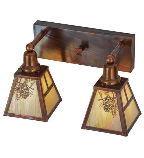 Meyda Tiffany Winter Pine 150764 Bath Vanity Light 18 in. wide - Vintage Copper