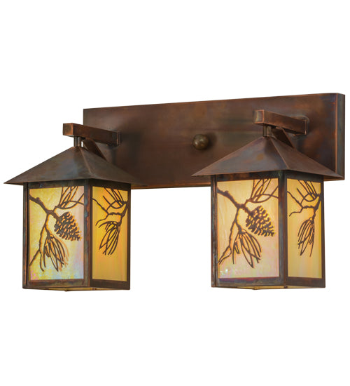 Meyda Tiffany Balsam Pine 150776 Bath Vanity Light 20 in. wide - Vintage Copper