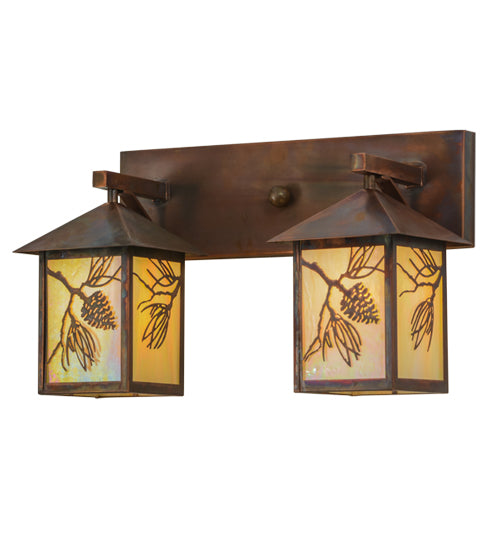 Meyda Tiffany Balsam Pine 150776 Bath Vanity Light 20 in. wide - Vintage Copper