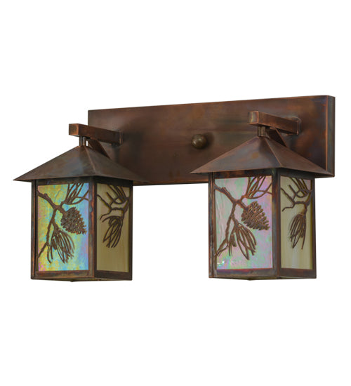 Meyda Tiffany Balsam Pine 150776 Bath Vanity Light 20 in. wide - Vintage Copper