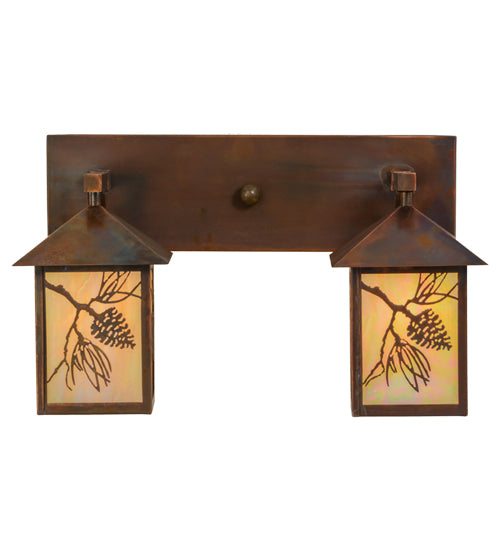 Meyda Tiffany Balsam Pine 150776 Bath Vanity Light 20 in. wide - Vintage Copper