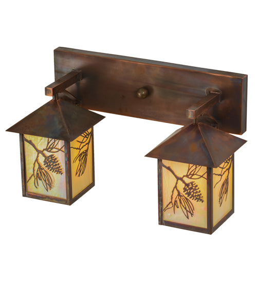 Meyda Tiffany Balsam Pine 150776 Bath Vanity Light 20 in. wide - Vintage Copper