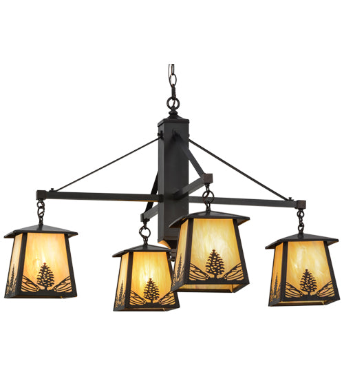 Meyda Tiffany Mountain Pine 150783 Chandelier Light - Craftsman Brown
