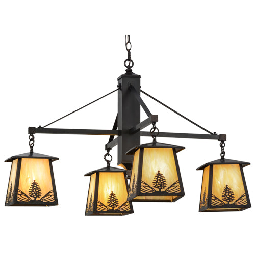 Meyda Tiffany Mountain Pine 150783 Chandelier Light - Craftsman Brown