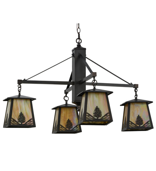 Meyda Tiffany Mountain Pine 150783 Chandelier Light - Craftsman Brown