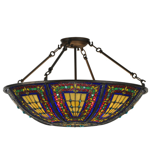 Meyda Tiffany Fleur-De-Lis 150817 Ceiling Light - Oil Rubbed Bronze