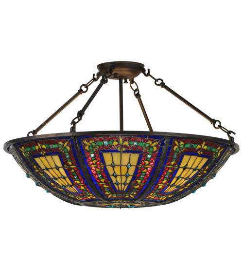 Meyda Tiffany Fleur-De-Lis 150817 Ceiling Light - Oil Rubbed Bronze