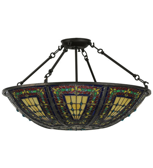 Meyda Tiffany Fleur-De-Lis 150817 Ceiling Light - Oil Rubbed Bronze