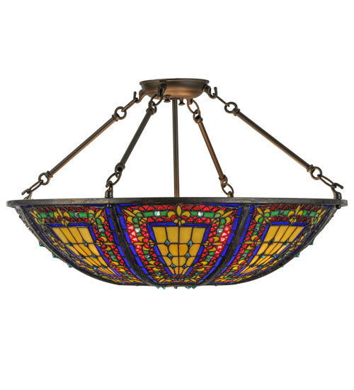 Meyda Tiffany Fleur-De-Lis 150817 Ceiling Light - Oil Rubbed Bronze