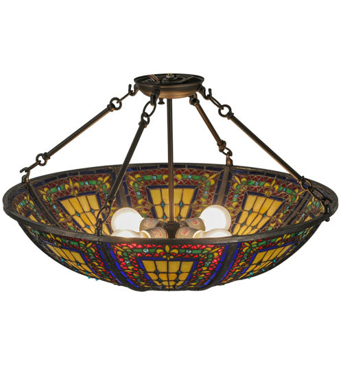 Meyda Tiffany Fleur-De-Lis 150817 Ceiling Light - Oil Rubbed Bronze