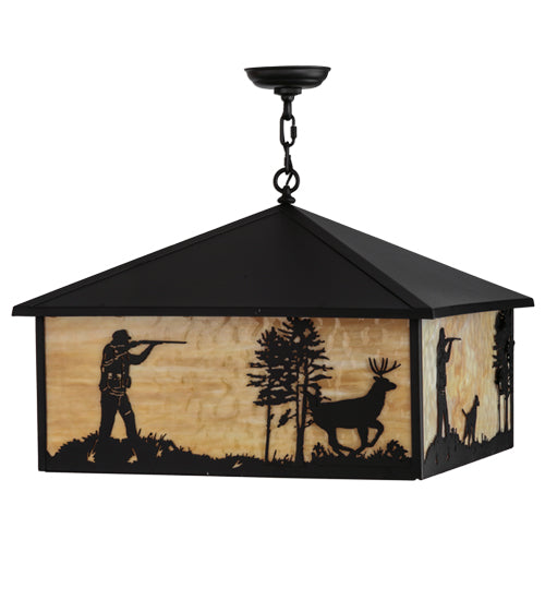 Meyda Tiffany Quail & Deer Hunter 150874 Pendant Light - Timeless Bronze