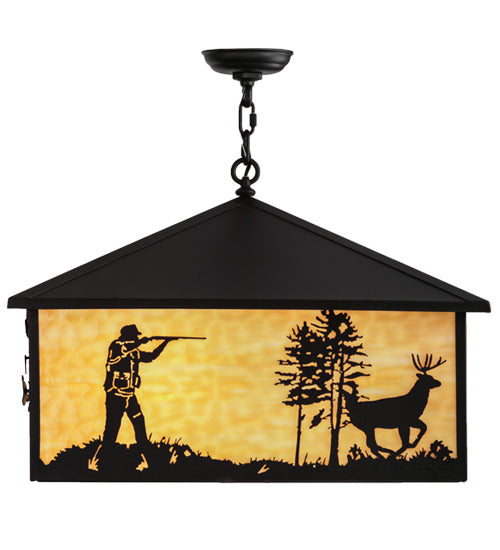 Meyda Tiffany Quail & Deer Hunter 150874 Pendant Light - Timeless Bronze