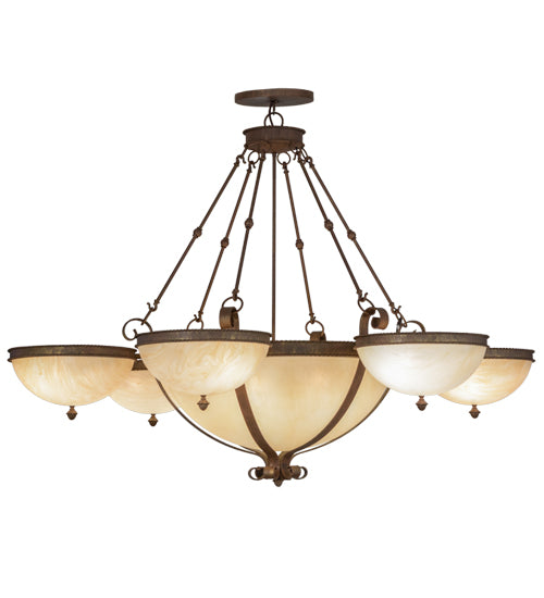Meyda Tiffany Alonzo 151156 Chandelier Light - Cortez Gold/Carmel Onyx Sb Out