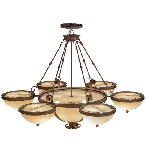Meyda Tiffany Alonzo 151156 Chandelier Light - Cortez Gold/Carmel Onyx Sb Out