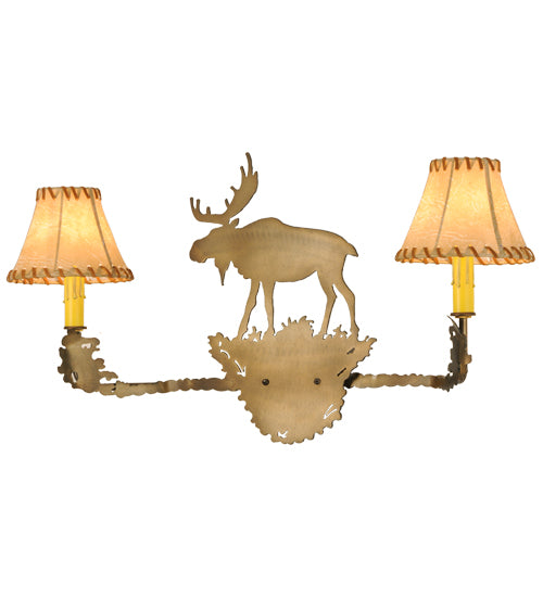 Meyda Tiffany Lone Moose 151163 Bath Vanity Light 27 in. wide - Antique Copper