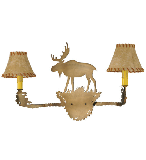 Meyda Tiffany Lone Moose 151163 Bath Vanity Light 27 in. wide - Antique Copper