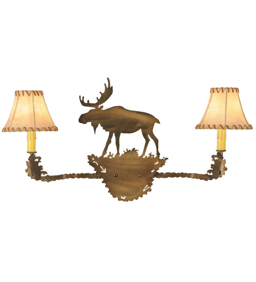 Meyda Tiffany Lone Moose 151163 Bath Vanity Light 27 in. wide - Antique Copper