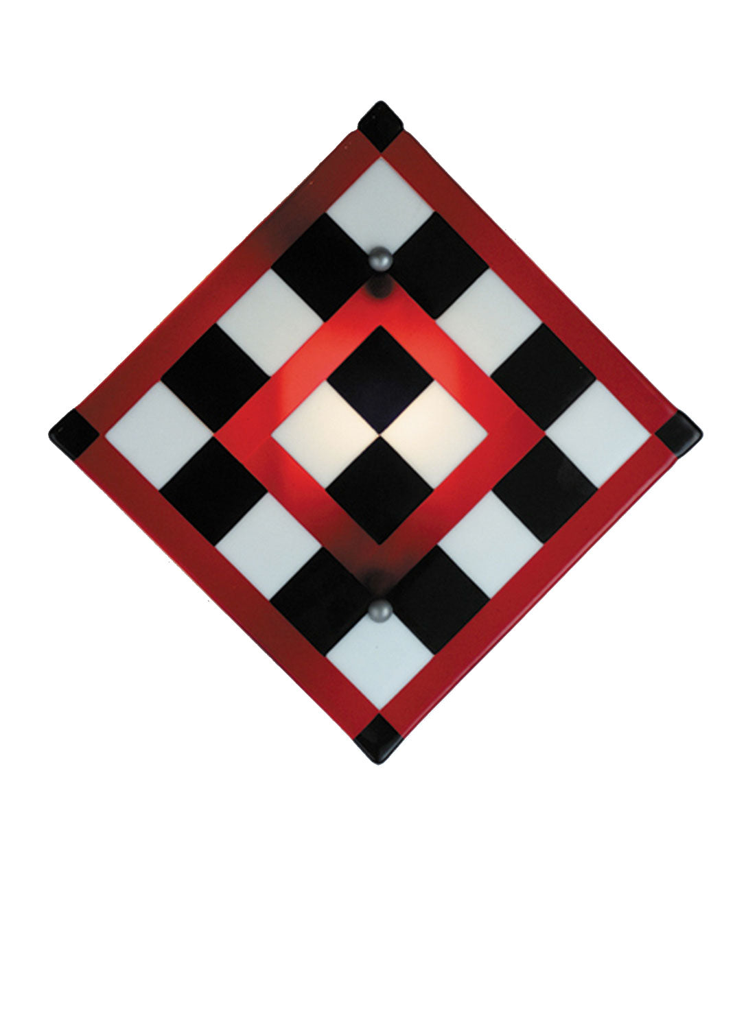 Meyda Tiffany Metro Fusion 82471 Wall Light - Black/White Check W/Red Stripe