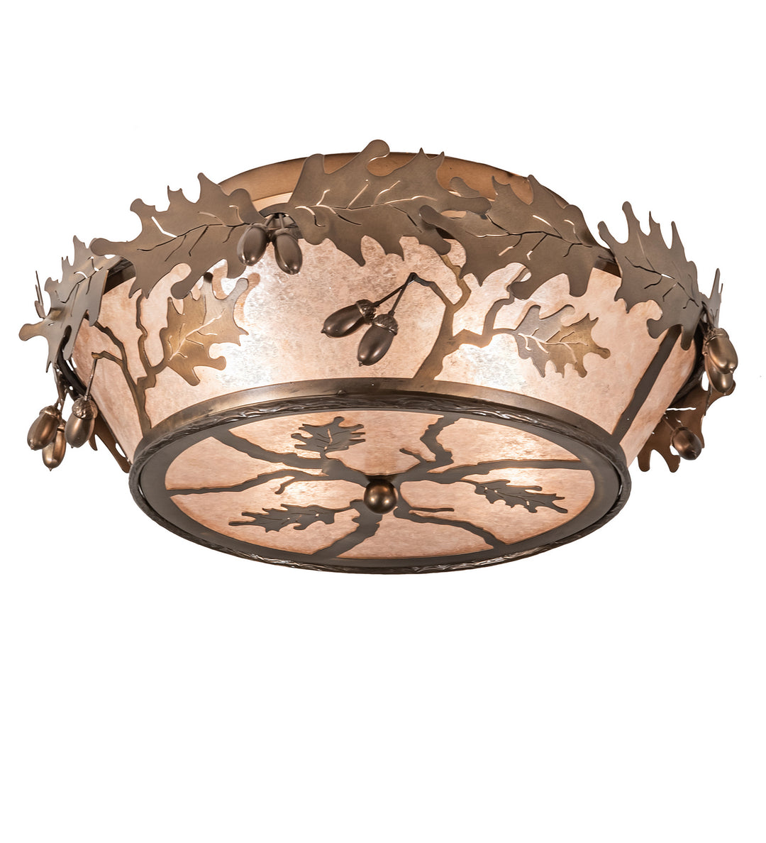 Meyda Tiffany Oak Leaf & Acorn 82070 Ceiling Light - Antique Copper