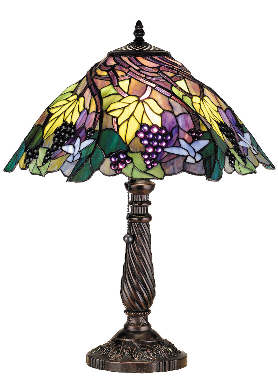 Meyda Tiffany Lighting 82303 Spiral Grape Table Lamp Lamp Bronze / Dark