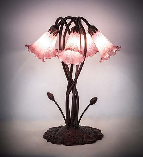 Meyda Tiffany Lighting 15127 Lavender Pond Lily Five Light Accent Lamp Lamp Bronze / Dark