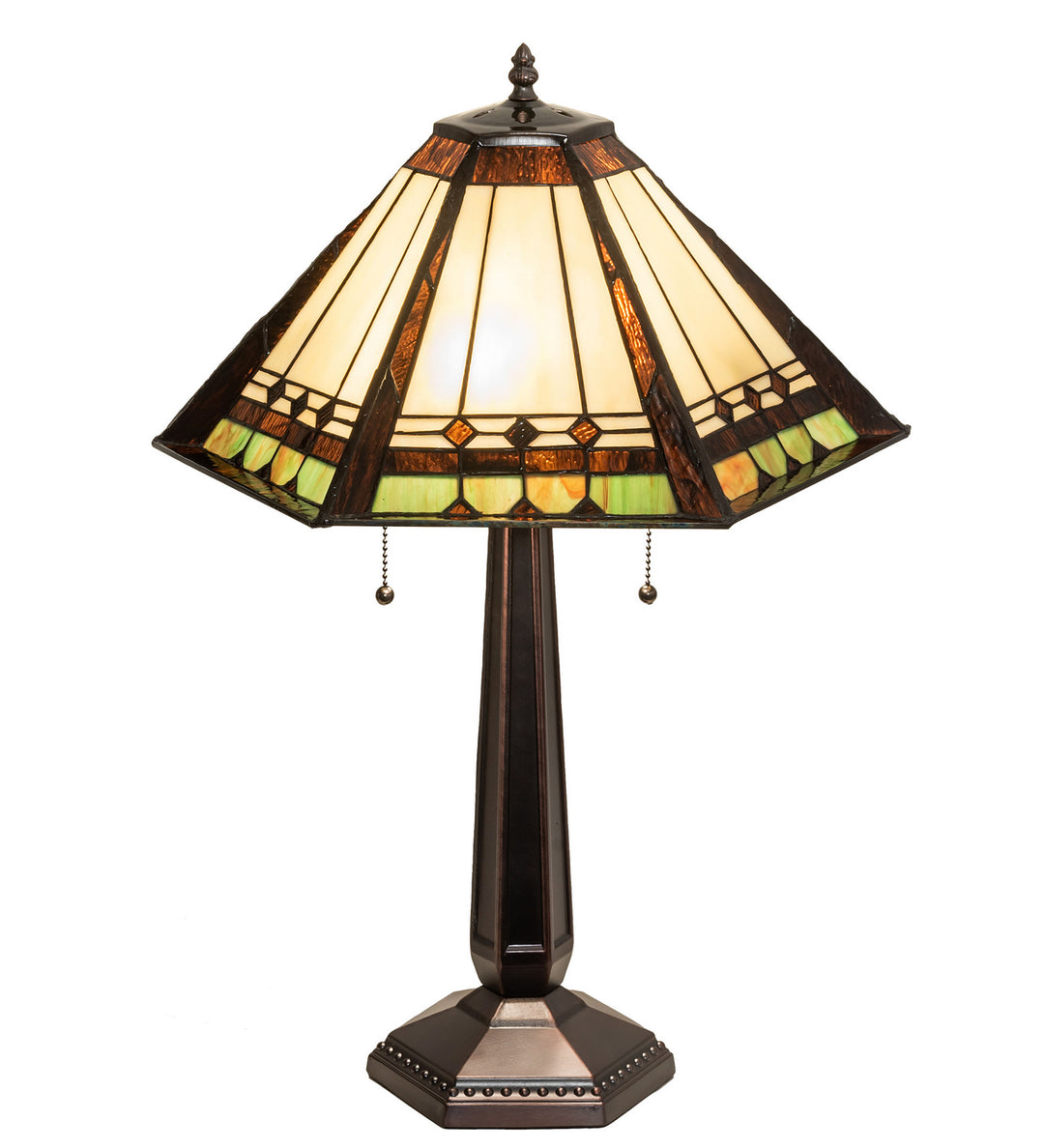 Meyda Tiffany Lighting 82313 Albuquerque Two Light Table Lamp Lamp Bronze / Dark