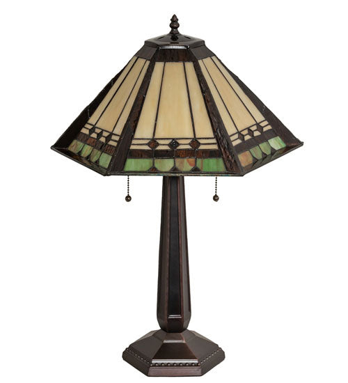 Meyda Tiffany Lighting 82313 Albuquerque Two Light Table Lamp Lamp Bronze / Dark