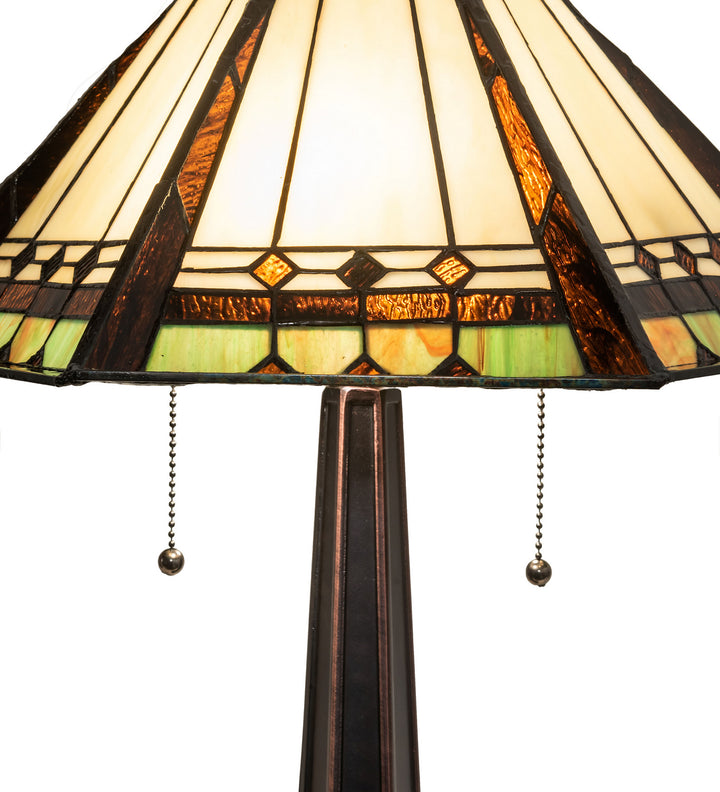 Meyda Tiffany Lighting 82313 Albuquerque Two Light Table Lamp Lamp Bronze / Dark