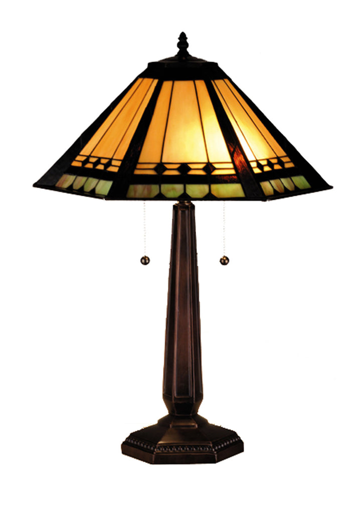 Meyda Tiffany Lighting 82313 Albuquerque Two Light Table Lamp Lamp Bronze / Dark