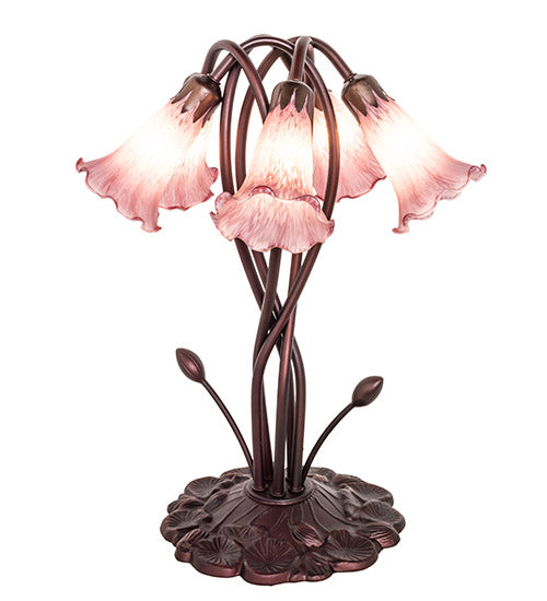 Meyda Tiffany Lighting 15127 Lavender Pond Lily Five Light Accent Lamp Lamp Bronze / Dark