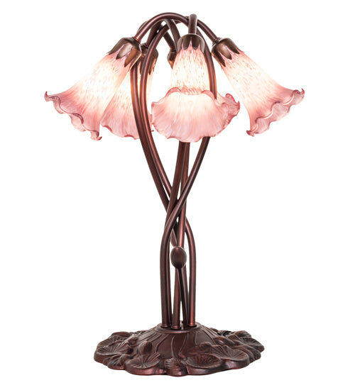 Meyda Tiffany Lighting 15127 Lavender Pond Lily Five Light Accent Lamp Lamp Bronze / Dark