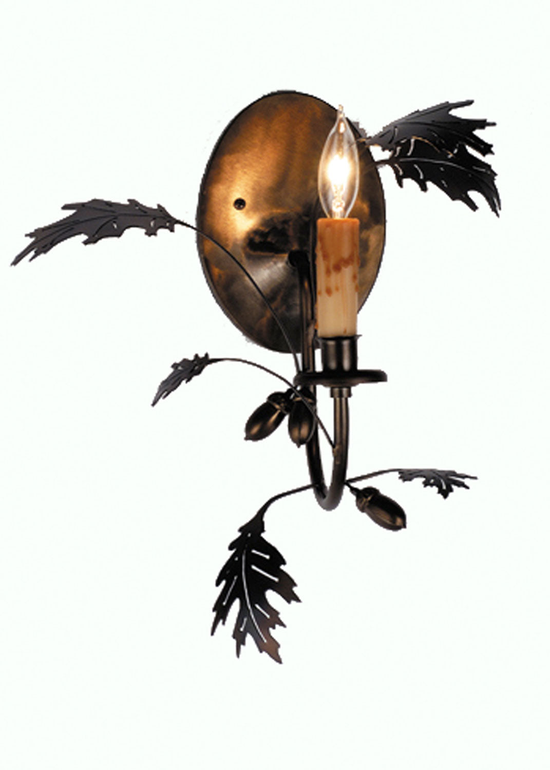 Meyda Tiffany Oak Leaf & Acorn 82365 Wall Light - Antique Copper