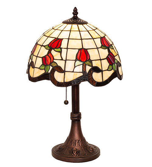 Meyda Tiffany Lighting 151293 Roseborder One Light Table Lamp Lamp Bronze / Dark