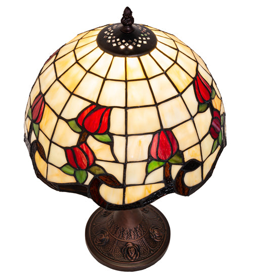 Meyda Tiffany Lighting 151293 Roseborder One Light Table Lamp Lamp Bronze / Dark