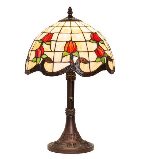Meyda Tiffany Lighting 151293 Roseborder One Light Table Lamp Lamp Bronze / Dark