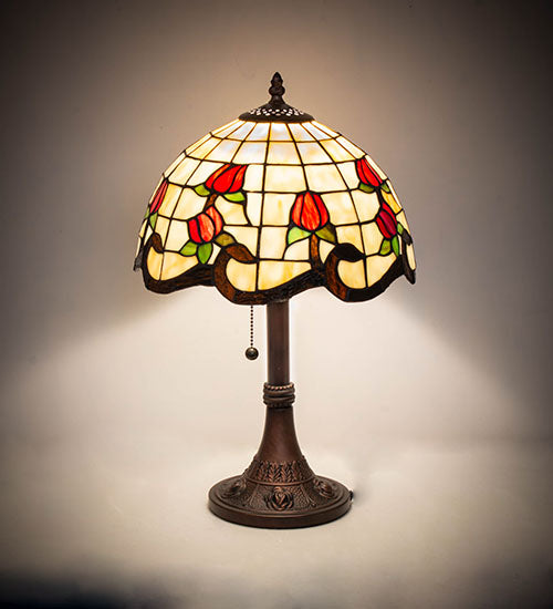 Meyda Tiffany Lighting 151293 Roseborder One Light Table Lamp Lamp Bronze / Dark