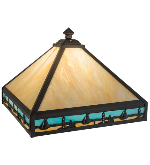 Meyda Tiffany Lighting 15141 Sailboat Shade Lamp Shade Multicolored