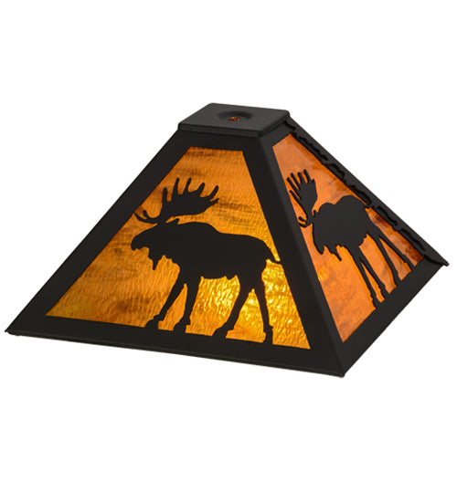 Meyda Tiffany Lighting 151462 Moose Through The Trees Shade Lamp Shade Bronze / Dark
