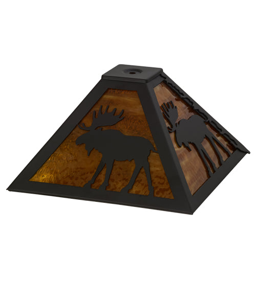 Meyda Tiffany Lighting 151462 Moose Through The Trees Shade Lamp Shade Bronze / Dark
