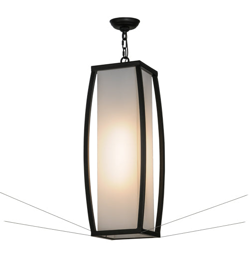 Meyda Tiffany Quadrato 151590 Pendant Light - Solar Black/White Acrylic W/ Anti Sway Cables